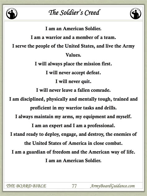 Soldiers Creed Printable